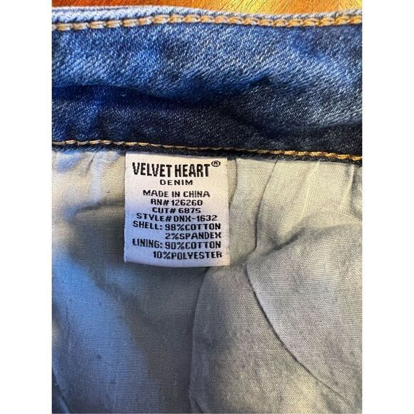 Velvet heart denim Louie high rise straight crop tuxedo striped raw hem Jeans 27 - Picture 9 of 9
